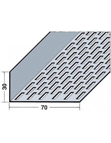 Narożnik wentylacyjny jednostronna perforacja aluminium 30 x 70 mm