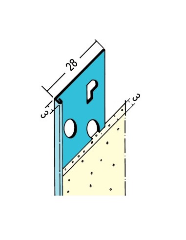 Stop profile for interior plaster Nr. 1236, 3 mm - 2.5 m PROTEKTOR 4009230083315