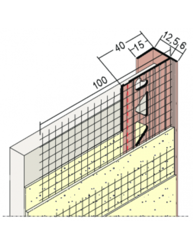 PROTEKTOR Edge profile with mesh for Lathwork boards - 2.50 m 4009230088723